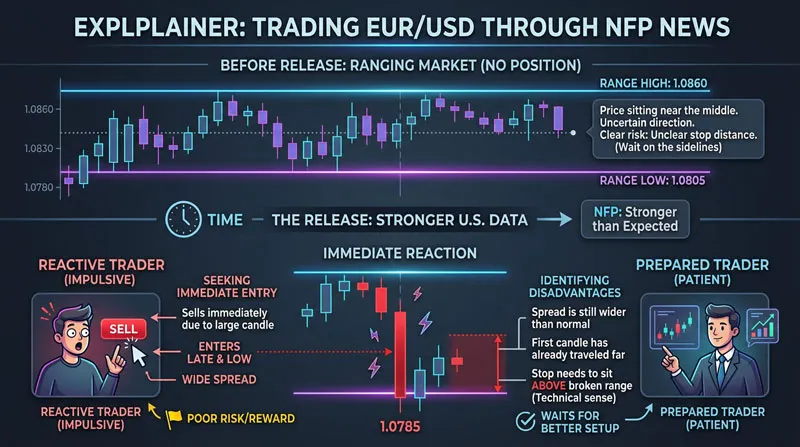 Scenario Example: Trading NFP Without Chasing the First Candle