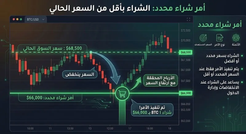أمر Buy Limit الشراء أسفل السعر الحالي
